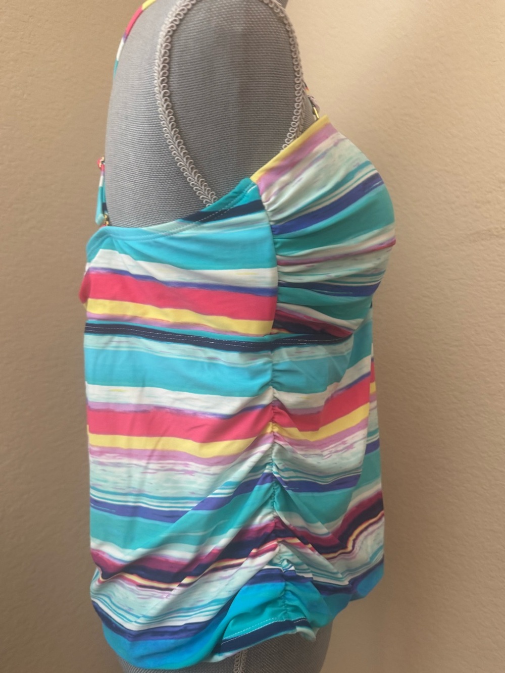 Swimsuit in Turquoise Multi-Stripe - Picture 2 of 4
